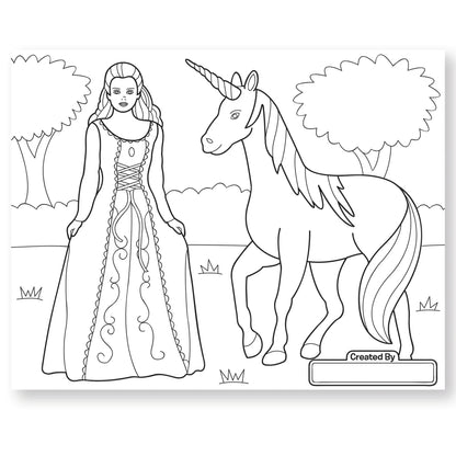 Jumbo 50-Page Kids' Coloring Pad - Horses, Hearts, Flowers, and More