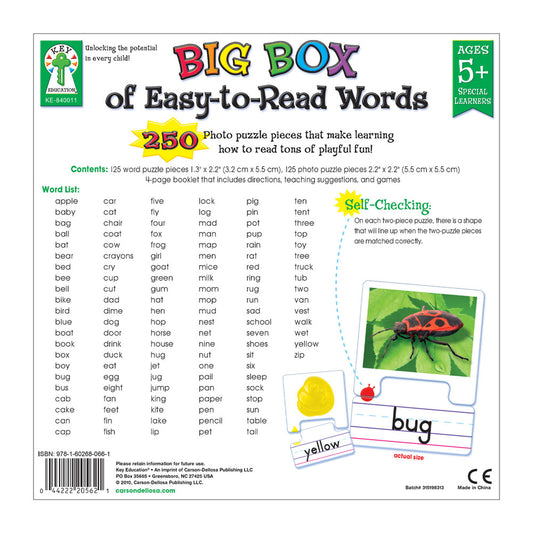 Big Box of Easy-to-Read Words Puzzle Grade K-2