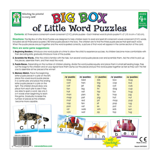 Big Box of Little Word Puzzles Puzzle Grade PK-2