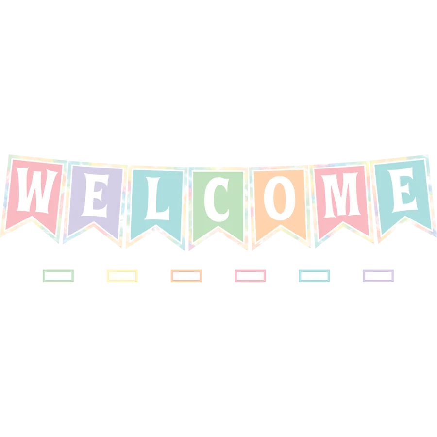 Pastel Pop Pennants Welcome Bulletin Board