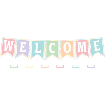 Pastel Pop Pennants Welcome Bulletin Board