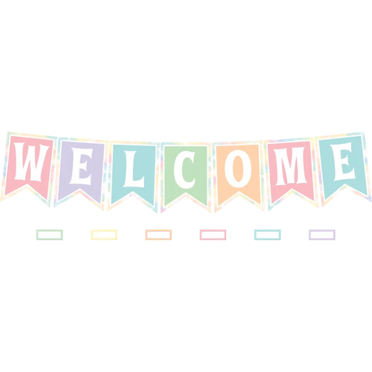 Pastel Pop Pennants Welcome Bulletin Board