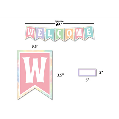 Pastel Pop Pennants Welcome Bulletin Board