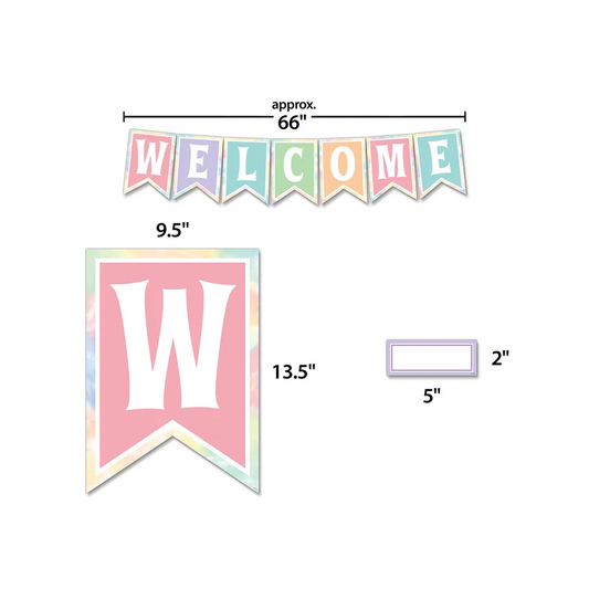 Pastel Pop Pennants Welcome Bulletin Board