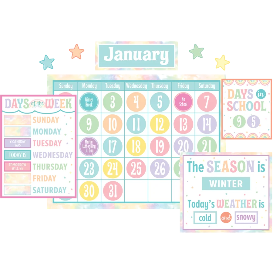Pastel Pop Calendar Bulletin Board