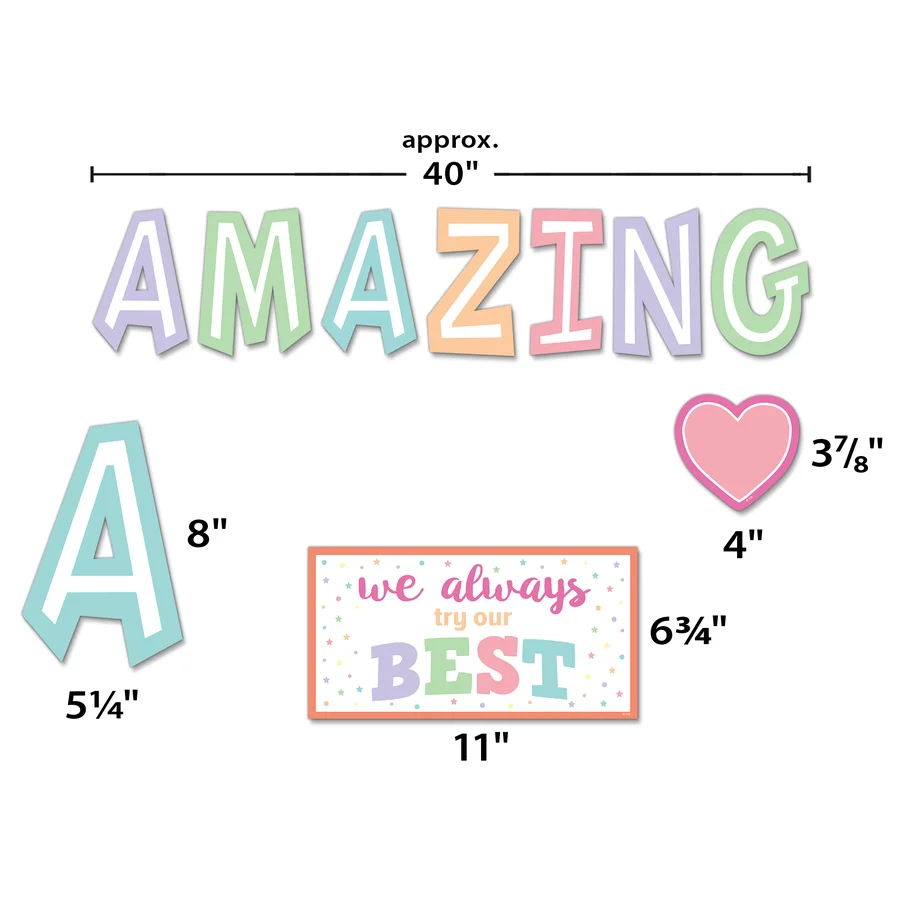Pastel Pop Amazing Things Happen Here Bulletin Board