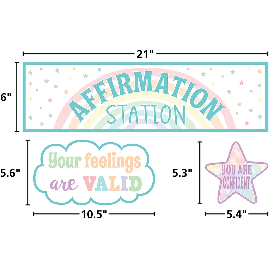 Pastel Pop Positive Affirmations Mini Bulletin Board
