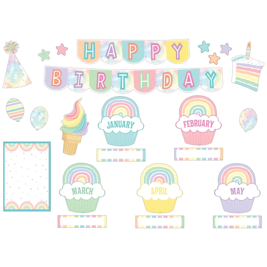 Pastel Pop Happy Birthday Mini Bulletin Board