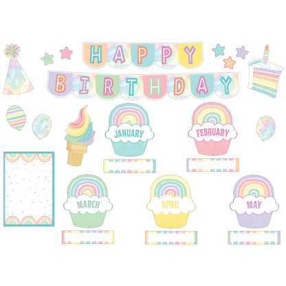 Pastel Pop Happy Birthday Mini Bulletin Board