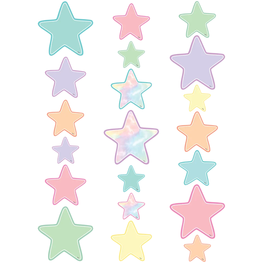 Pastel Pop Stars Accents - Assorted Sizes