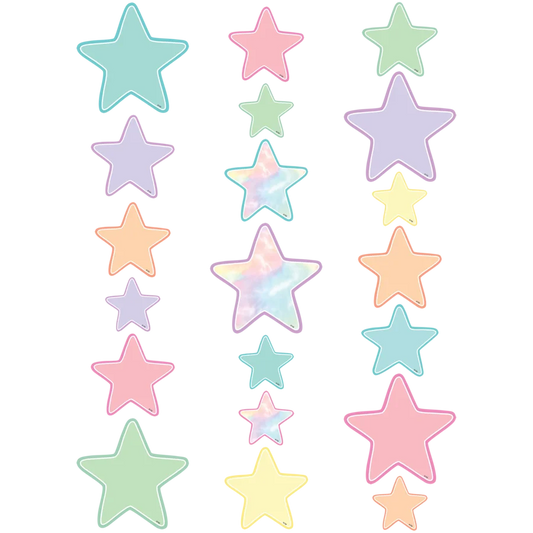 Pastel Pop Stars Accents - Assorted Sizes
