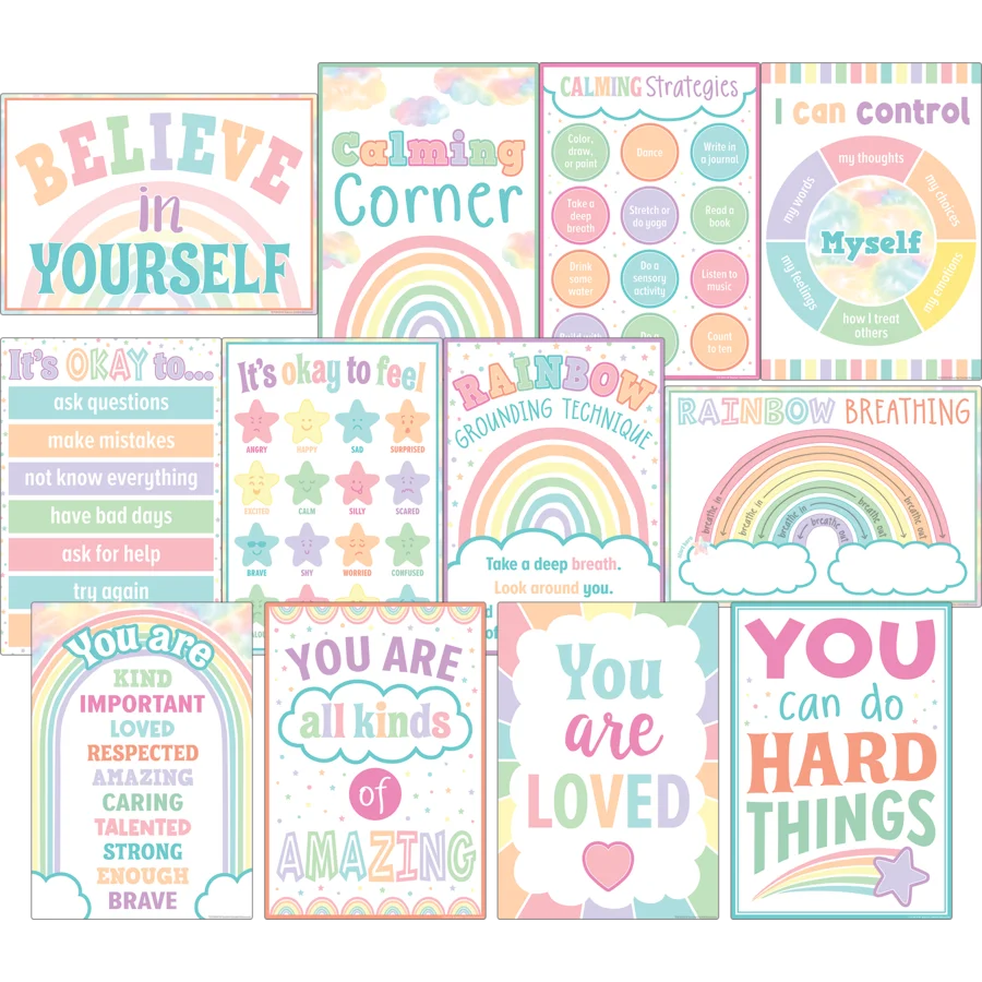 Pastel Pop Calming Strategies Small Poster Pack