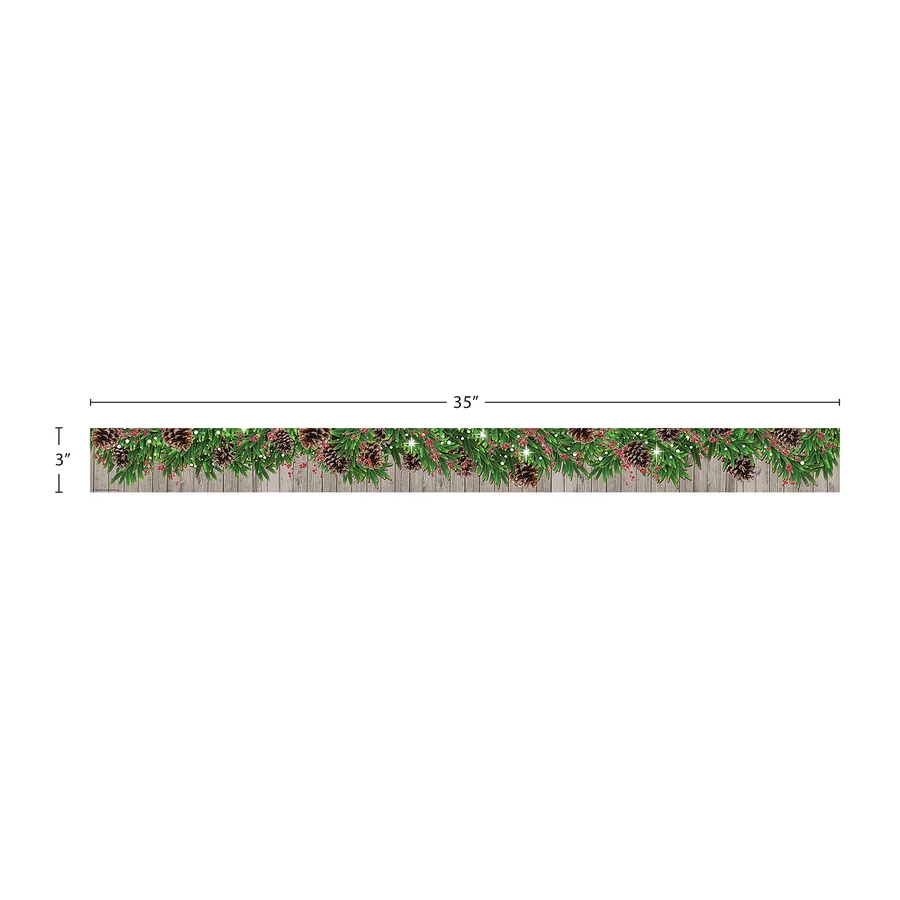 Winter Pine Cones Straight Border