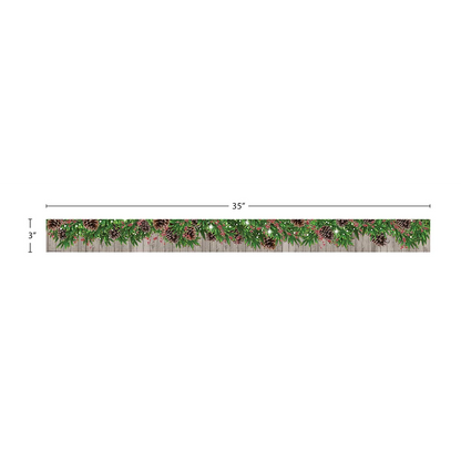 Winter Pine Cones Straight Border