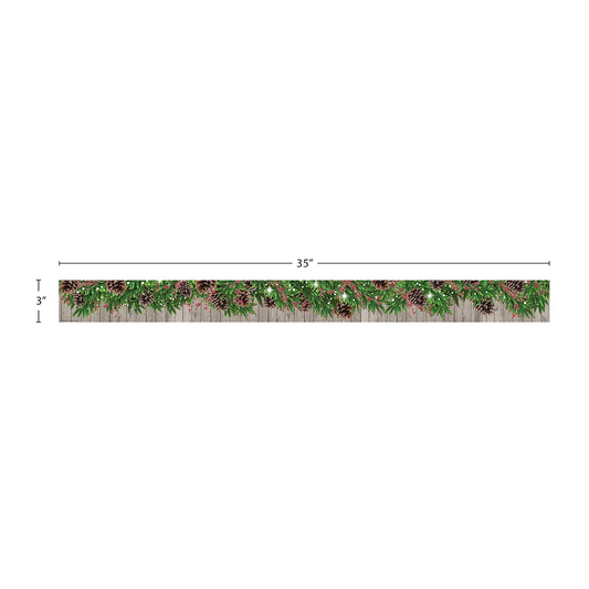 Winter Pine Cones Straight Border