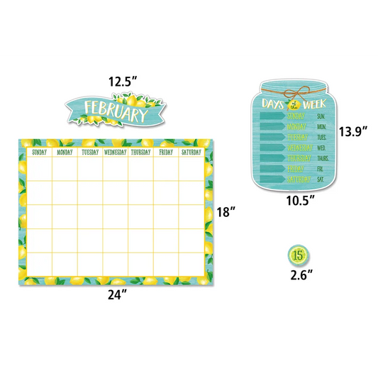 Lemon Zest Calendar Bulletin Board