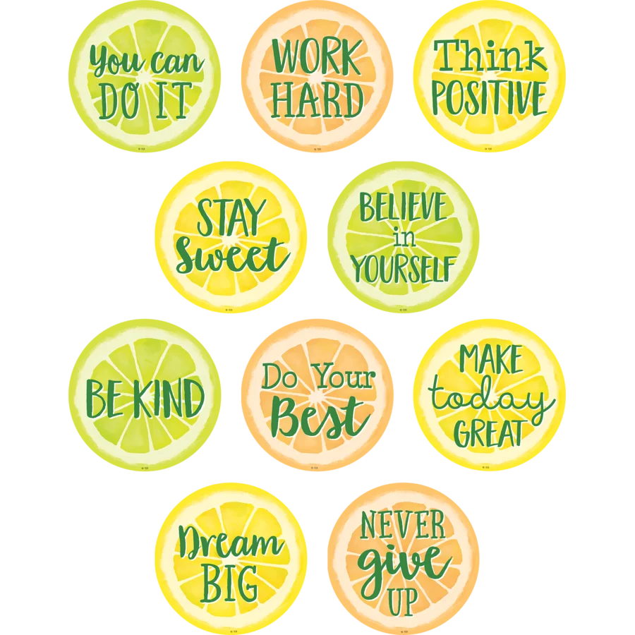 Lemon Zest Positive Sayings Accents