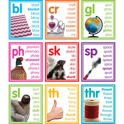 Colorful Photo Cards Digraphs and Blends Bulletin Board