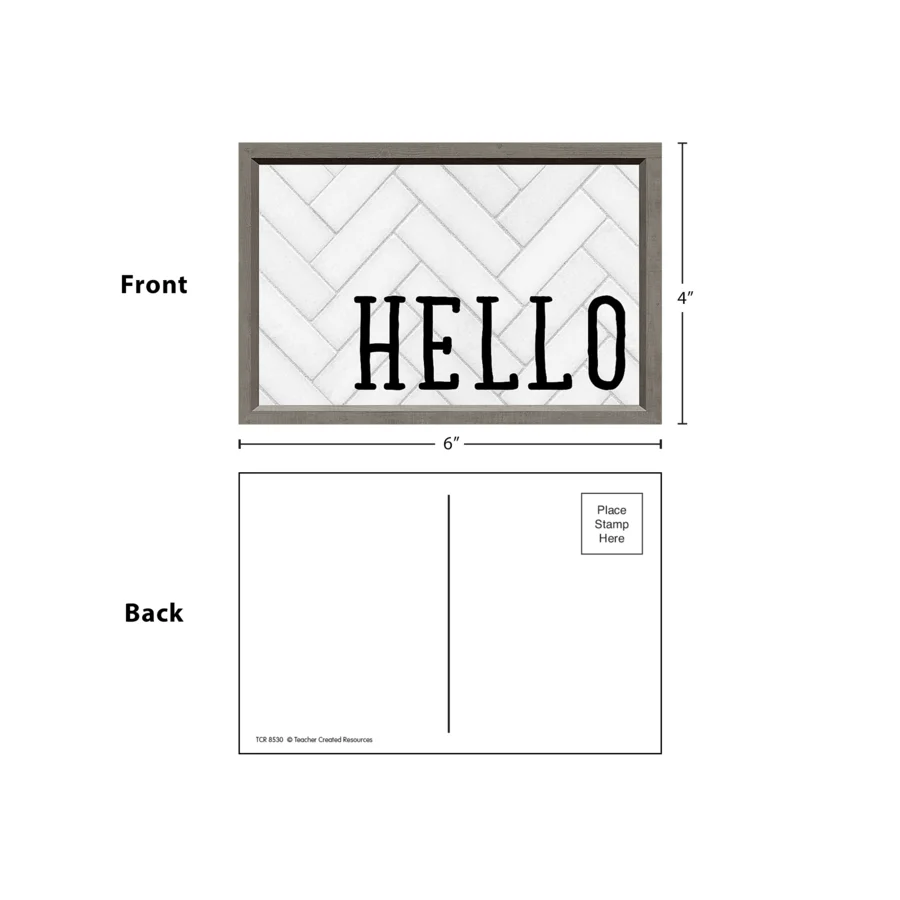 Modern Farmhouse Hello Postcards