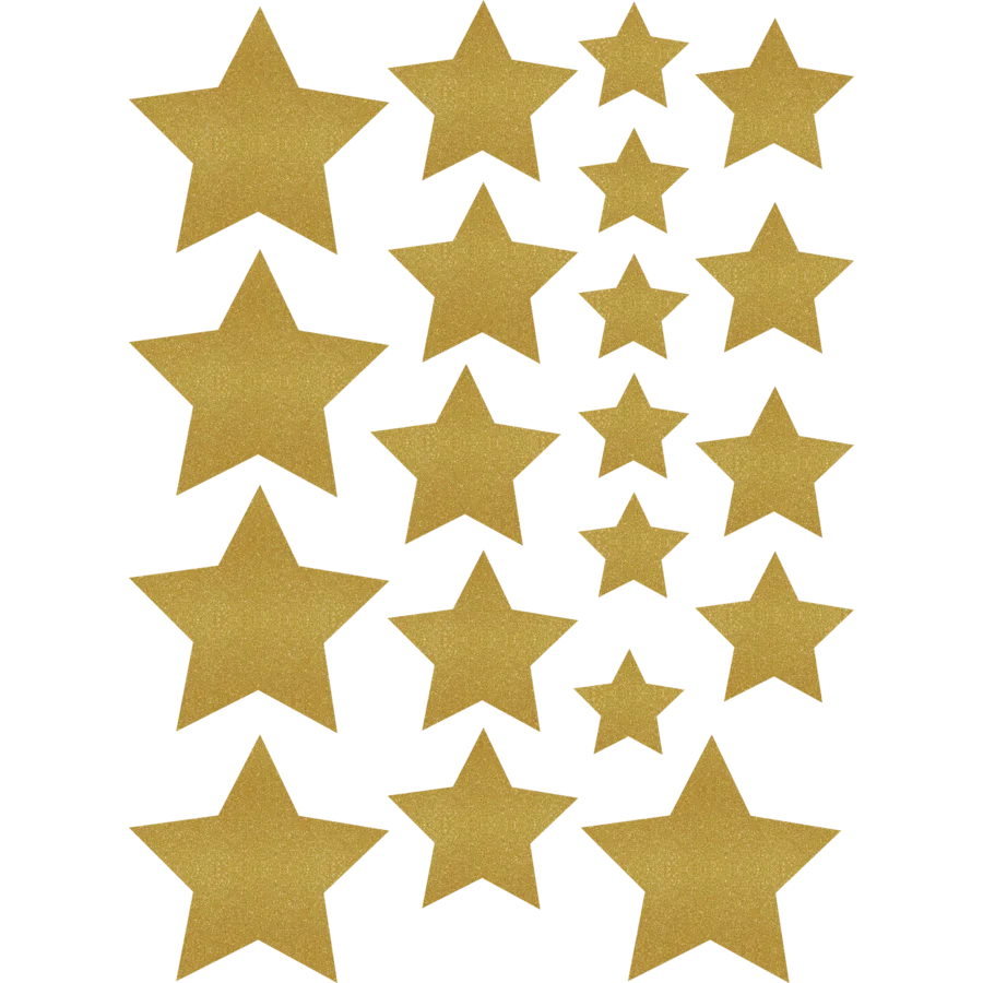 Gold Shimmer Stars Accents - Assorted Sizes
