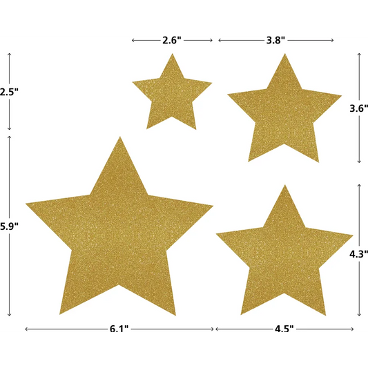 Gold Shimmer Stars Accents - Assorted Sizes