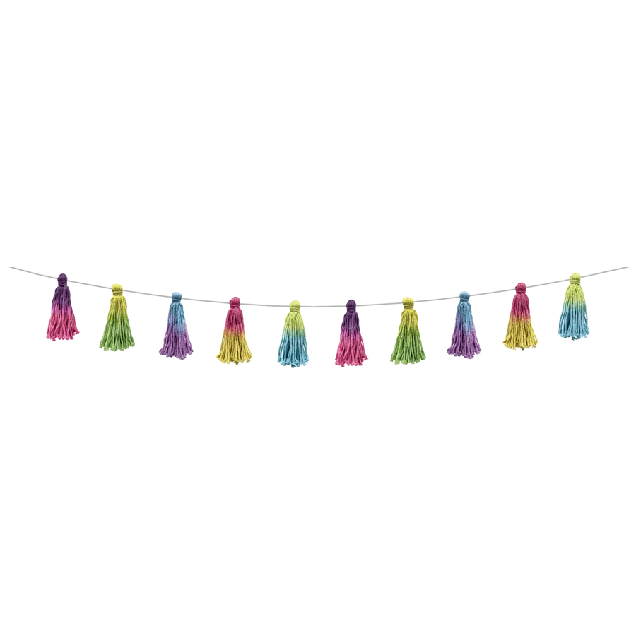 Tie-Dye Tassels Garland