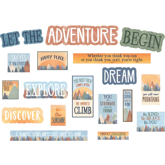 Moving Mountains Let the Adventure Begin Mini Bulletin Board