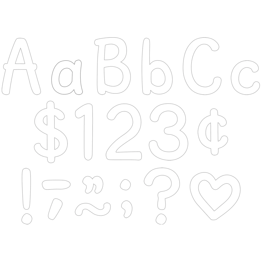 White Modern Classic Letters Combo Pack
