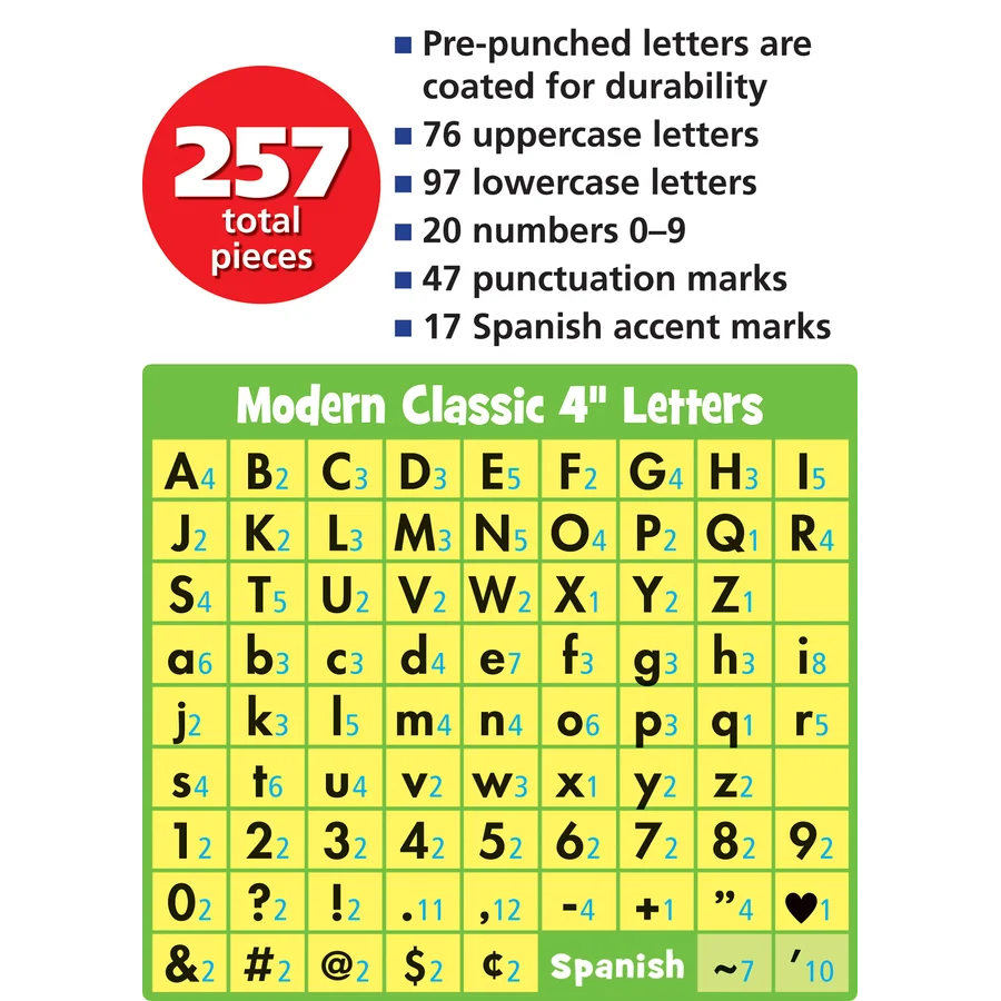 White Modern Classic Letters Combo Pack