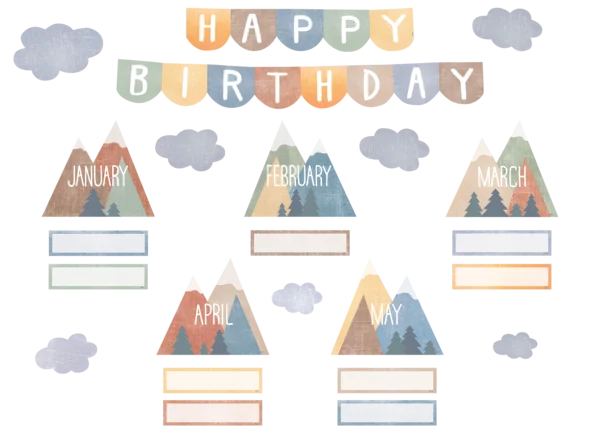 Moving Mountains Happy Birthday Mini Bulletin Board