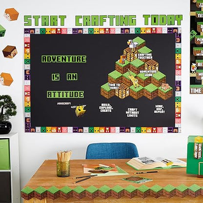 Eureka Minecraft Adventure is an Attitude Mini Bulletin Board Set