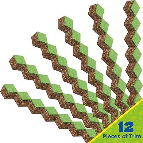 Eureka Minecraft Blocks Extra Wide Decorative Classroom and Bulletin Board Trim