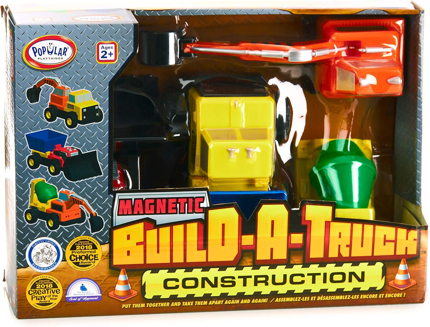 Magnetic Build-A-Truck Set, Construction Vehicle Toys