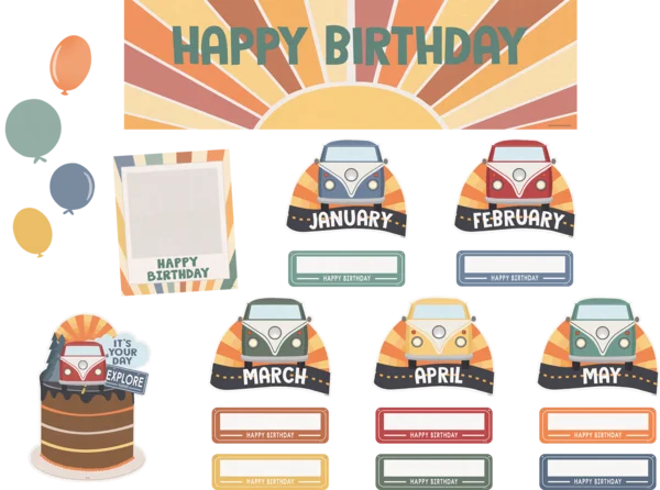 Moving Mountains Road Trip Happy Birthday Mini Bulletin Board