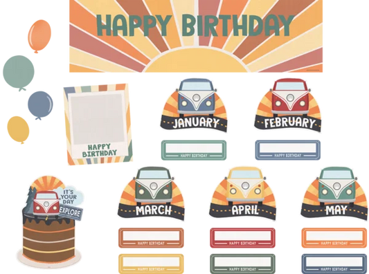 Moving Mountains Road Trip Happy Birthday Mini Bulletin Board