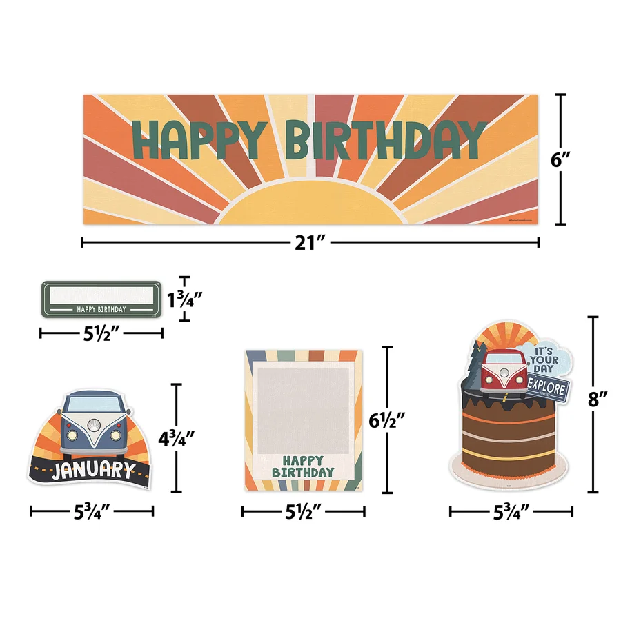 Moving Mountains Road Trip Happy Birthday Mini Bulletin Board