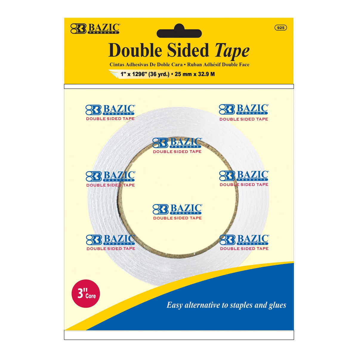 Double Sided Tape, 1 in x 36 yd