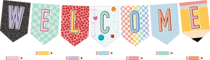 Cool for School Pennants Welcome Bulletin Board