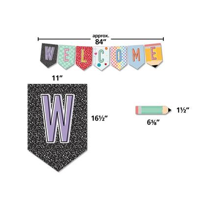 Cool for School Pennants Welcome Bulletin Board