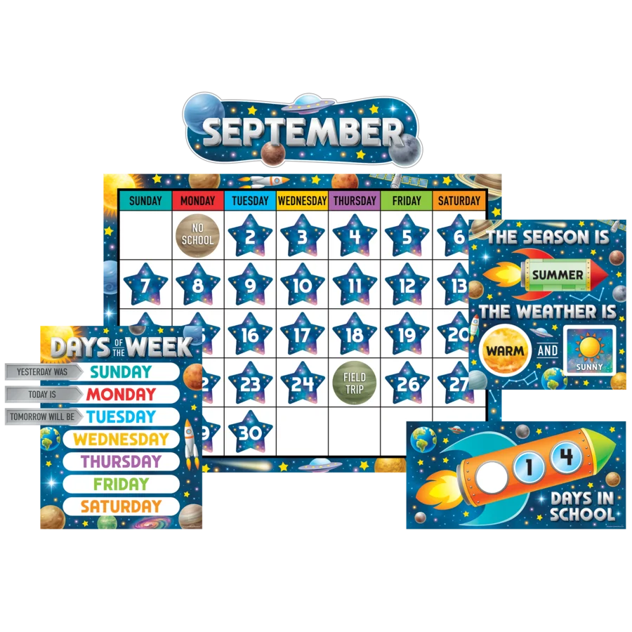 Outer Space Crew Calendar Bulletin Board