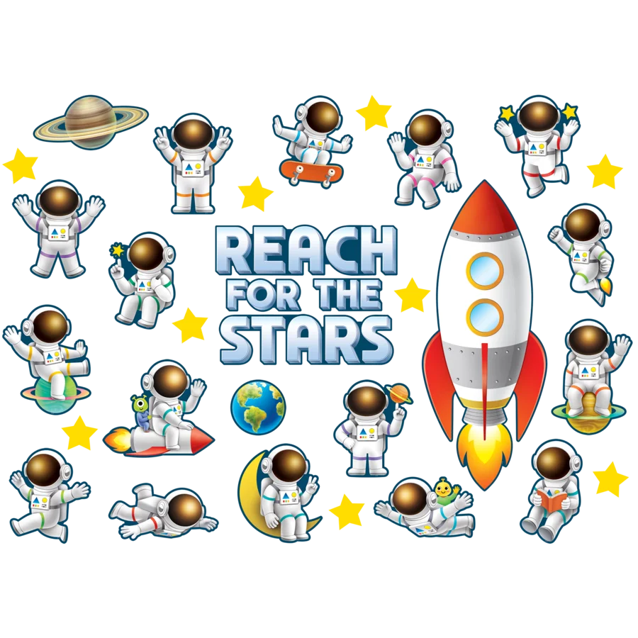 Outer Space Crew Reach for the Stars Bulletin Board