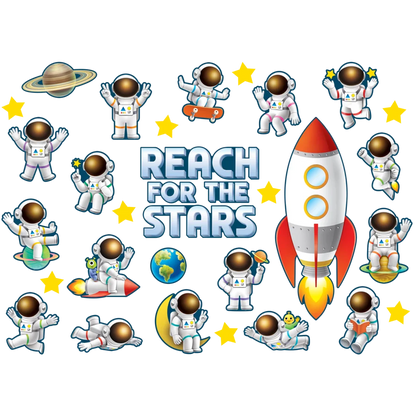 Outer Space Crew Reach for the Stars Bulletin Board