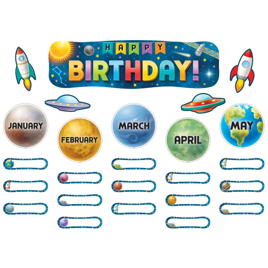 Outer Space Crew Happy Birthday Mini Bulletin Board