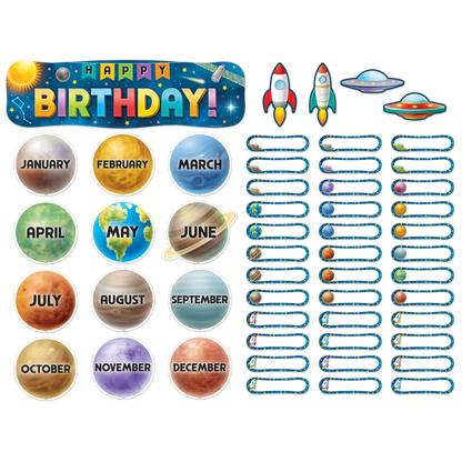 Outer Space Crew Happy Birthday Mini Bulletin Board
