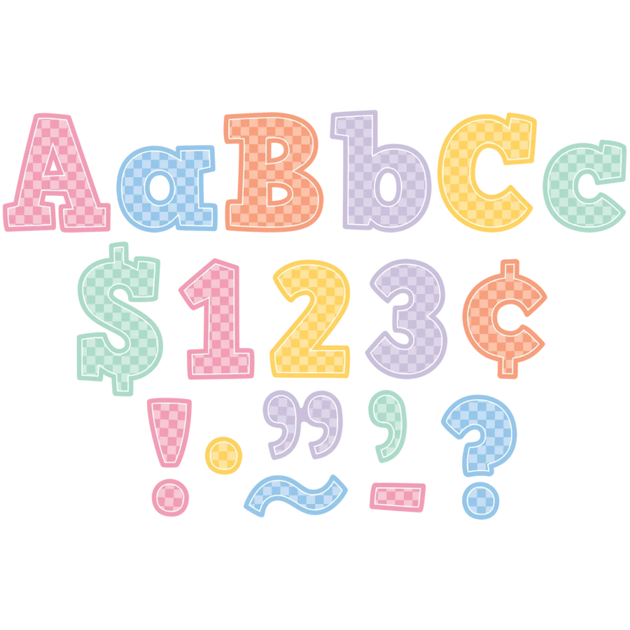 Cool for School Checkers 4" Bold Block Letters Combo Pack