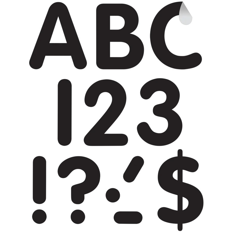 Black Classic Self-Adhesive Letters Uppercase