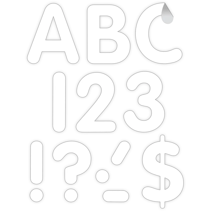 White Classic Self-Adhesive Letters Uppercase