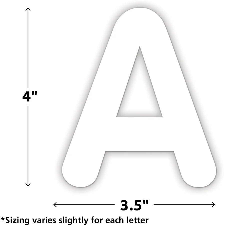 White Classic Self-Adhesive Letters Uppercase