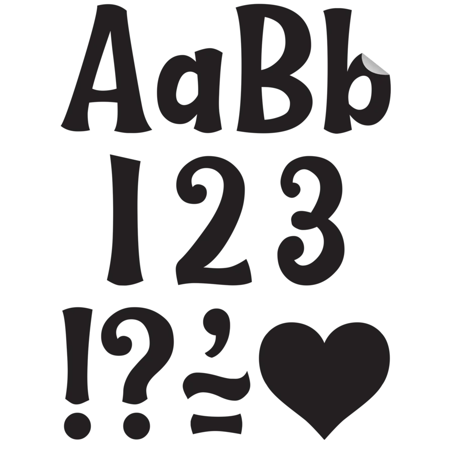 Black Wild Whimsy Self-Adhesive Letters Combo Pack