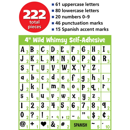 Black Wild Whimsy Self-Adhesive Letters Combo Pack
